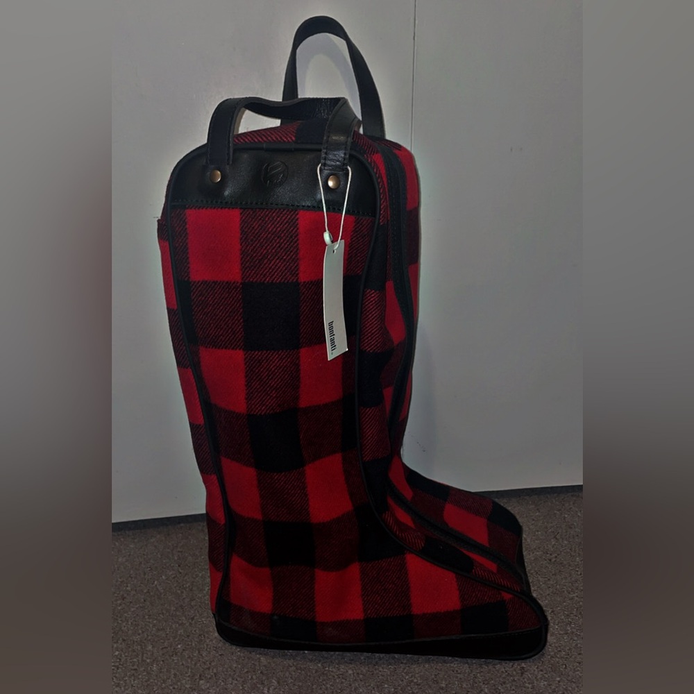 NWT Bonfanti Borse Buffalo Plaid Boot Bag